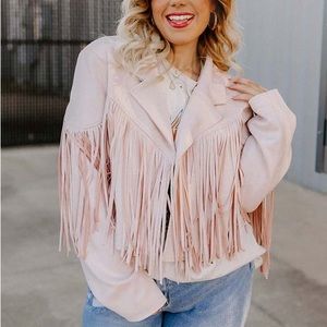 Boho women plus size tassel fringe festival jacket